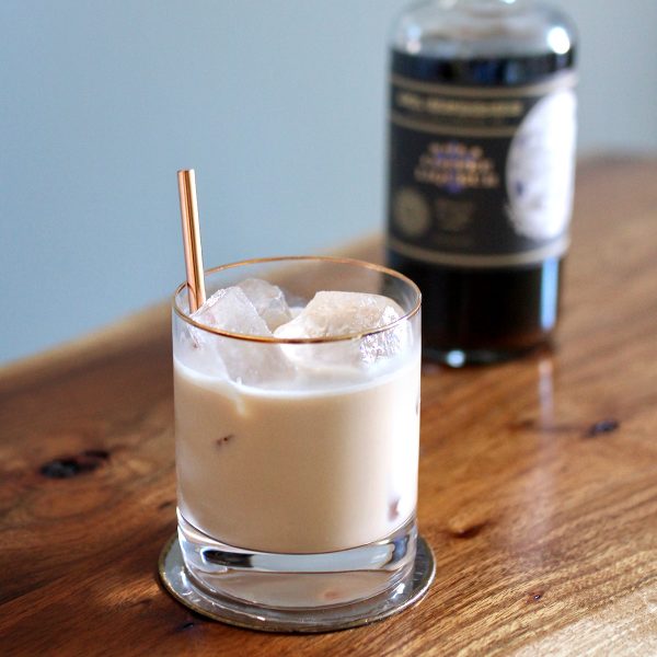 NOLA coffee liqueur and a milky cocktail